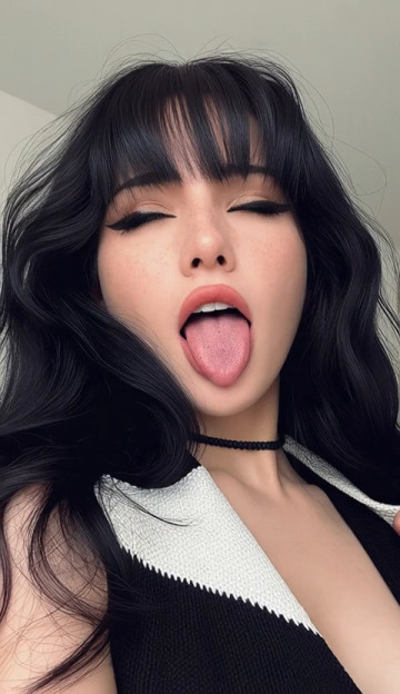 Open Mouth Tongue Out Tease